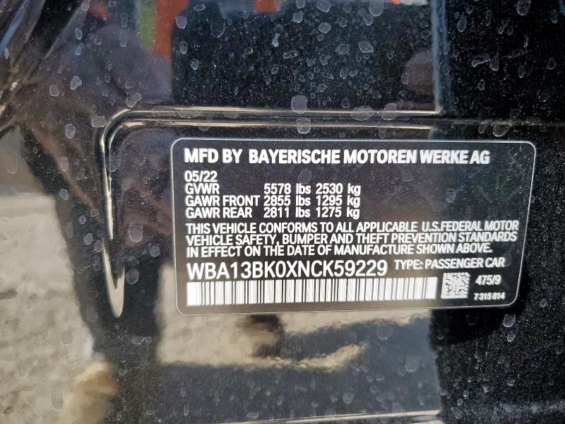 2022 BMW M550XI WBA13BK0XNCK59229