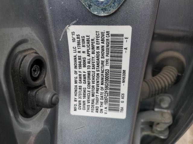 2016 HONDA CIVIC LX 19XFC2F59GE000953