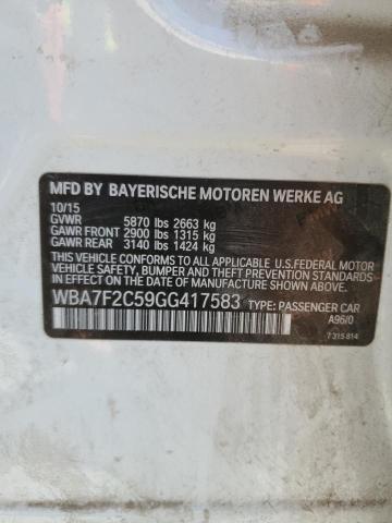 2016 BMW 750 XI WBA7F2C59GG417583