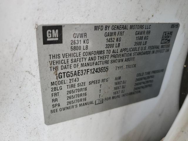 2015 GMC CANYON 1GTG5AE37F1243655