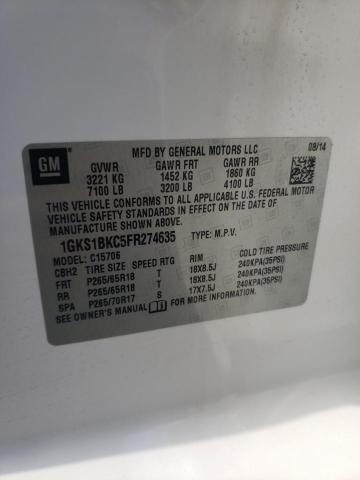 2015 GMC YUKON SLT 1GKS1BKC5FR274635
