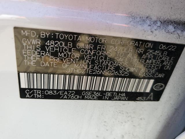 2022 LEXUS IS 350 F SPORT JTHGZ1E26N5026325