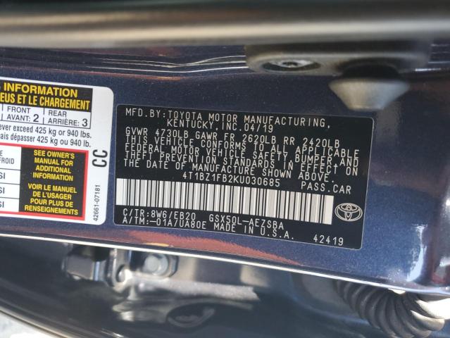 2019 TOYOTA AVALON XLE - 4T1BZ1FB2KU030685