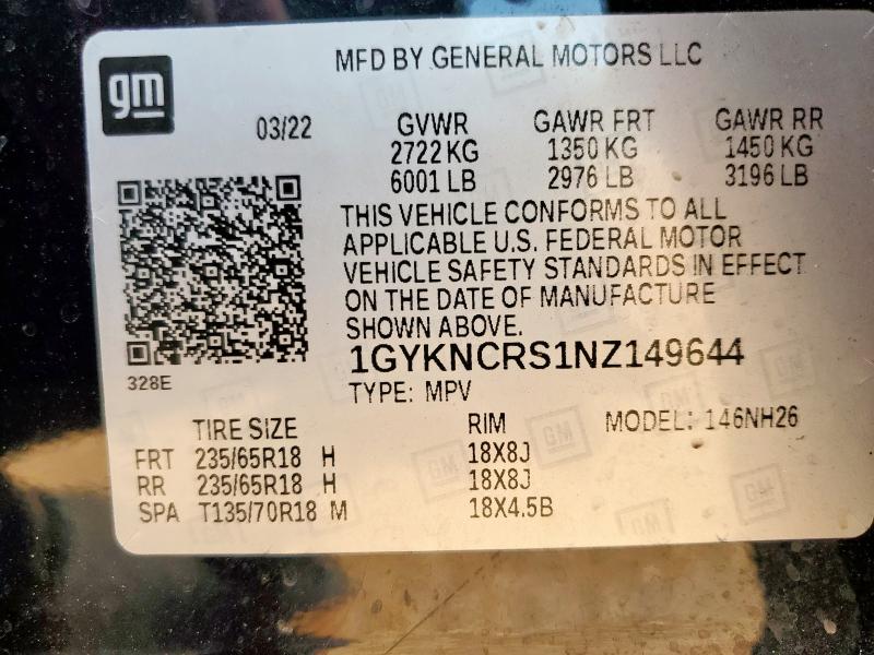 2022 CADILLAC XT5 PREMIU - 1GYKNCRS1NZ149644