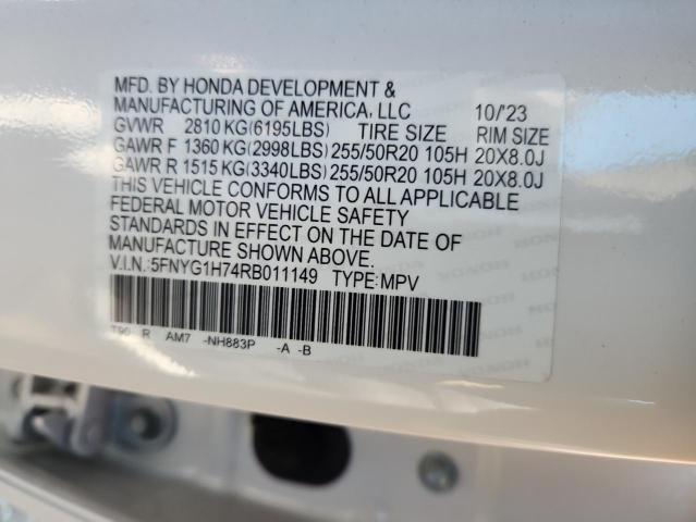 2024 HONDA PILOT TOUR 5FNYG1H74RB011149