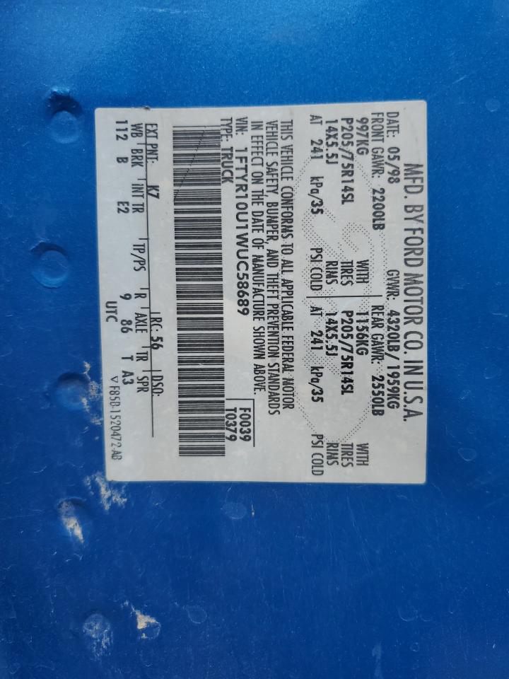 Lot #3239257132 1999 FORD RANGER SUP