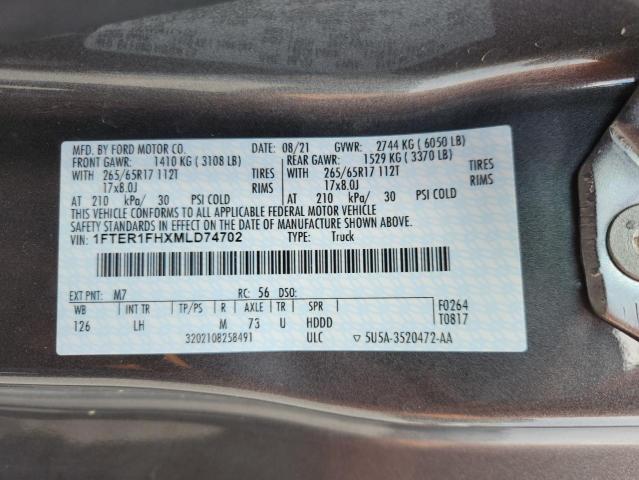 2021 FORD RANGER XL 1FTER1FHXMLD74702