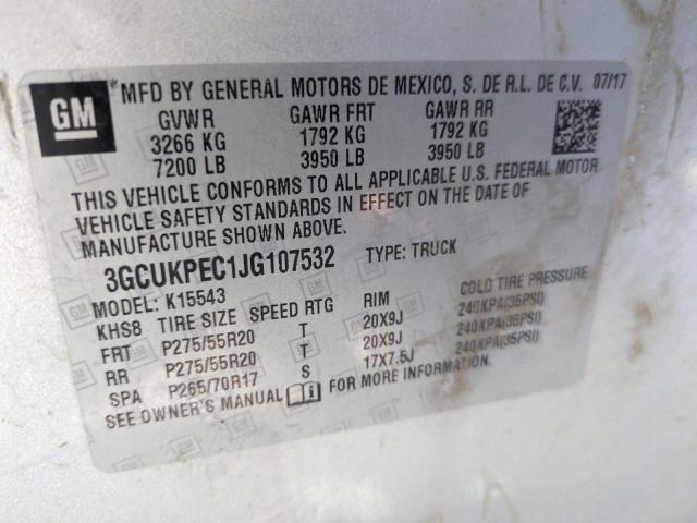 2018 CHEVROLET 1500 - 3GCUKPEC1JG107532