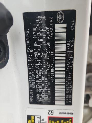 2019 TOYOTA CAMRY L 4T1B11HK1KU689118
