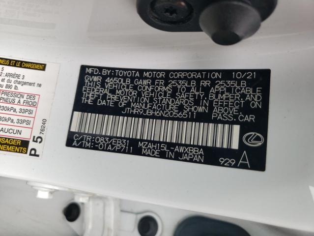 2022 LEXUS UX 250H BASE JTHR9JBH6N2056511