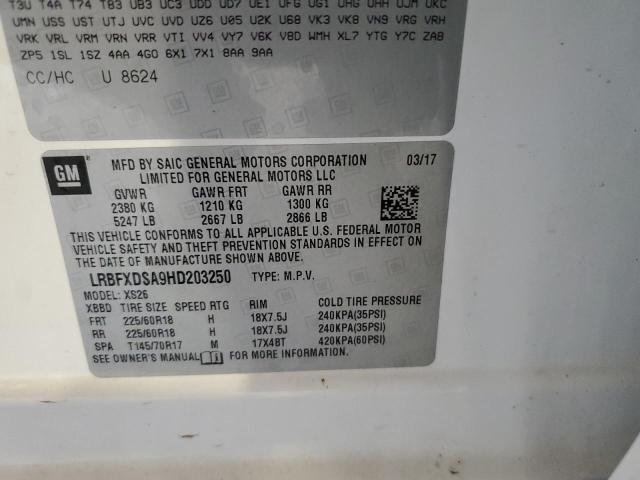 2017 BUICK ENVISION E LRBFXDSA9HD203250