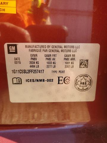 2015 CHEVROLET MALIBU 1LT 1G11C5SL2FF257417