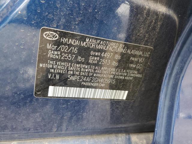 2016 HYUNDAI SONATA SE 5NPE24AF2GH405915