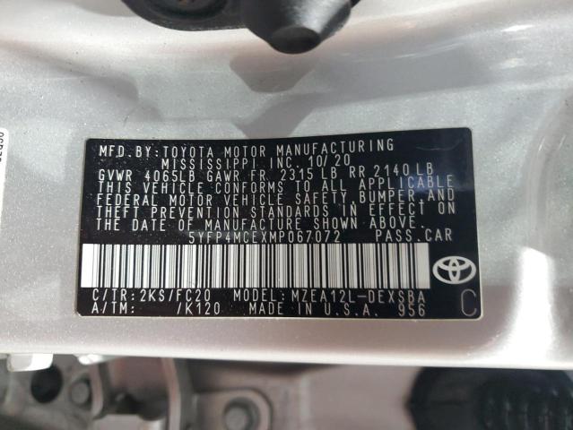 2021 TOYOTA COROLLA SE 5YFP4MCEXMP067072