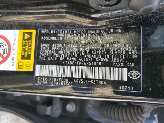 2016 TOYOTA CAMRY LE - 4T4BF1FK7GR540181