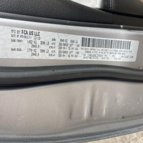 2020 DODGE DURANGO GT 1C4RDJDG6LC249124