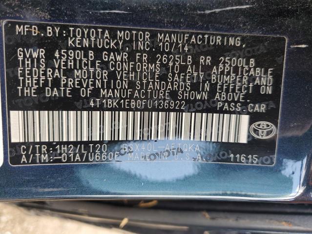 2015 TOYOTA AVALON XLE 4T1BK1EB0FU136922