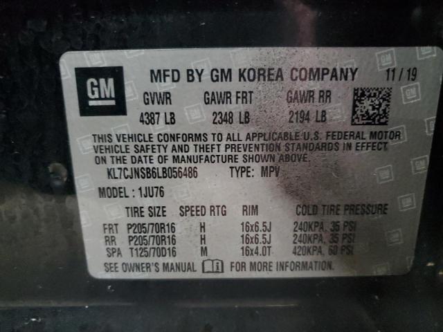 2020 CHEVROLET TRAX LS KL7CJNSB6LB056486