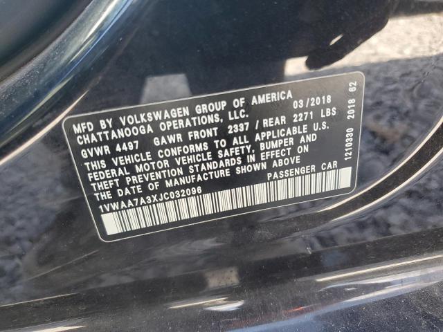2018 VOLKSWAGEN PASSAT S 1VWAA7A3XJC032096