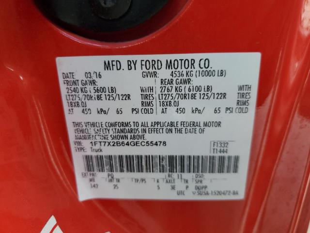 2016 FORD F250 SUPER 1FT7X2B64GEC55478