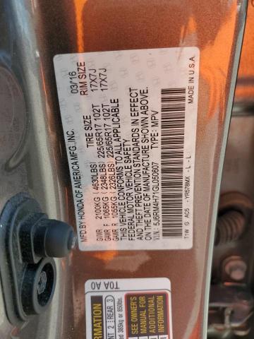 2016 HONDA CR-V EXL 5J6RM4H71GL050607