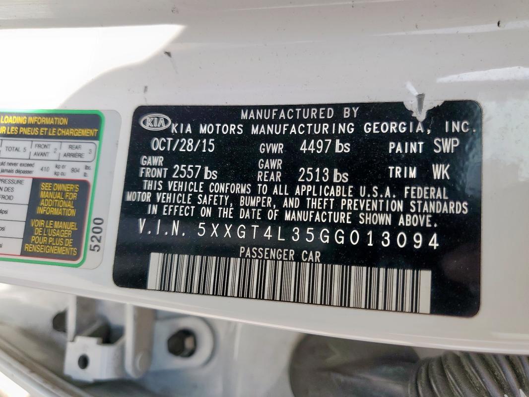 2016 KIA OPTIMA LX 5XXGT4L35GG013094