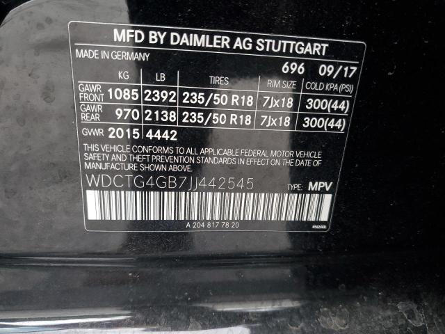 2018 MERCEDES-BENZ GLA 250 4M WDCTG4GB7JJ442545