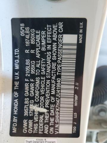 2018 HONDA CIVIC SPORT - SHHFK7H47JU419940