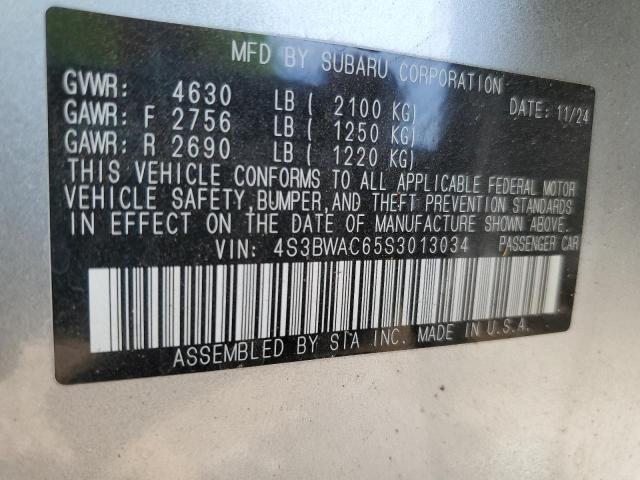 2025 SUBARU LEGACY PRE 4S3BWAC65S3013034