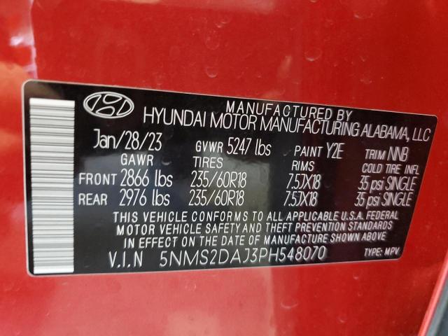2023 HYUNDAI SANTA FE SEL 5NMS2DAJ3PH548070