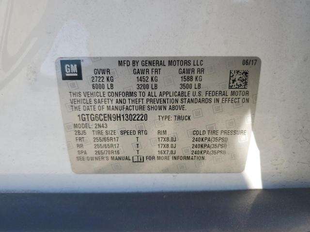 2017 GMC CANYON SLE 1GTG6CEN9H1302220