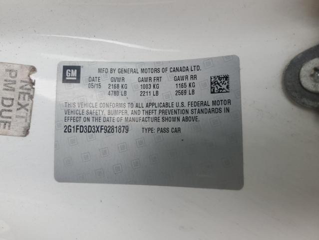 2015 CHEVROLET CAMARO LT 2G1FD3D3XF9281879