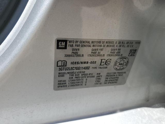 2016 GMC SIERRA K15 3GTU2LEC7GG114082