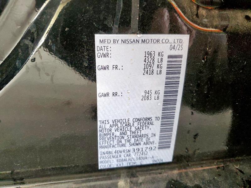 2025 NISSAN ALTIMA SV - 1N4BL4DV4SN391792