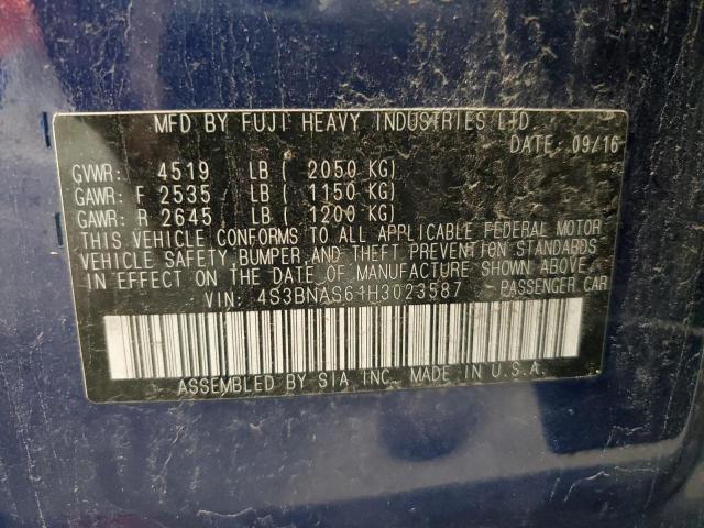 2017 SUBARU LEGACY SPO 4S3BNAS61H3023587