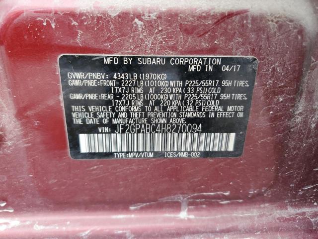 2017 SUBARU CROSSTREK JF2GPABC4H8270094