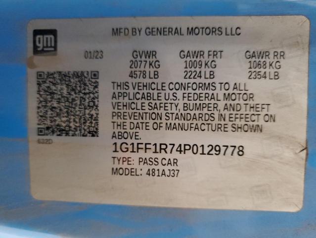 2023 CHEVROLET CAMARO LT1 1G1FF1R74P0129778