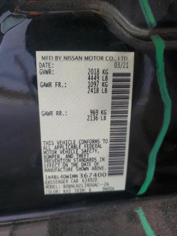 2021 NISSAN ALTIMA SV - 1N4BL4DW1MN367400