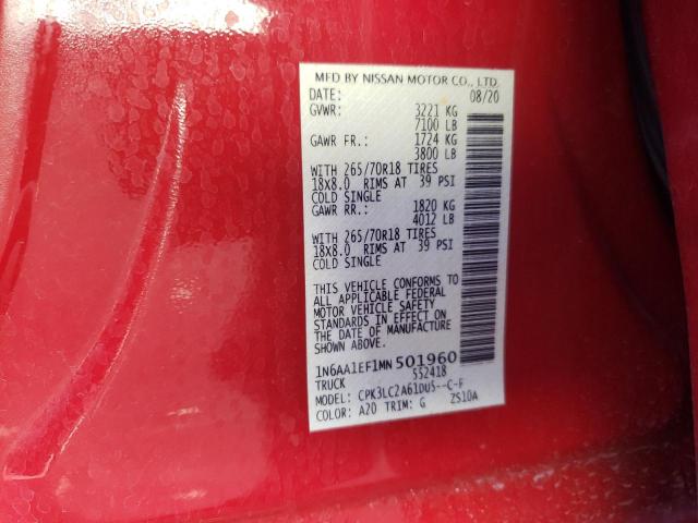 2021 NISSAN TITAN SV - 1N6AA1EF1MN501960