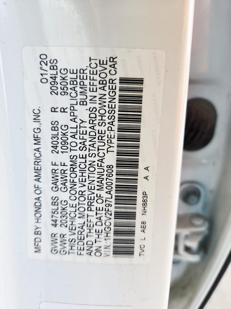 2020 HONDA ACCORD TOU #3285688648