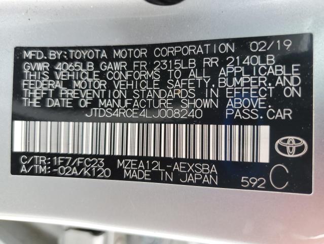 2020 TOYOTA COROLLA SE JTDS4RCE4LJ008240