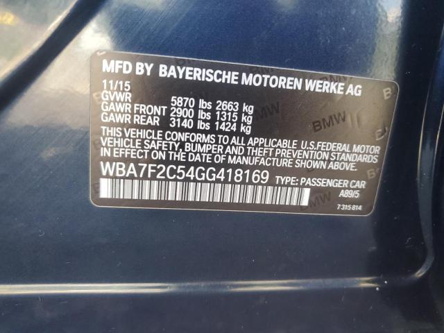 2016 BMW 750 XI WBA7F2C54GG418169