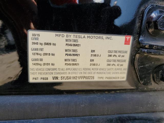 2015 TESLA MODEL S 85 5YJSA1H21FFP68226