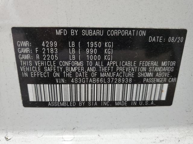 2020 SUBARU IMPREZA 4S3GTAB66L3728938
