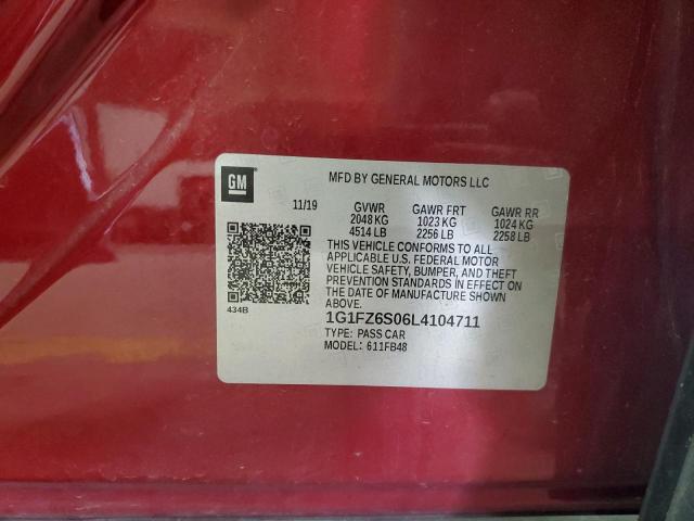 2020 CHEVROLET BOLT EV PR 1G1FZ6S06L4104711