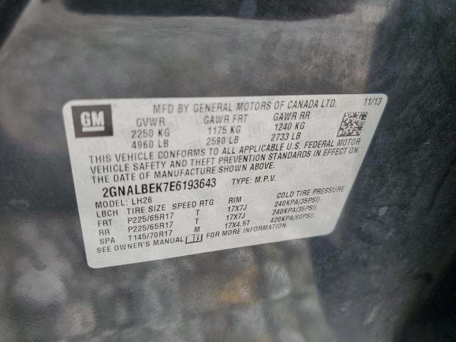 2014 CHEVROLET EQUINOX LT - 2GNALBEK7E6193643