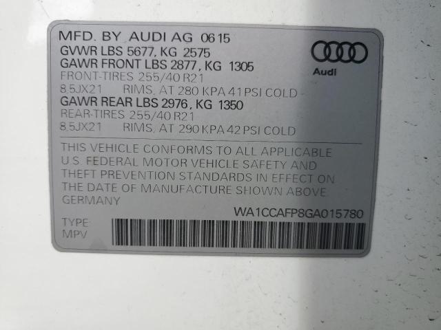 2016 AUDI SQ5 PREMIU WA1CCAFP8GA015780
