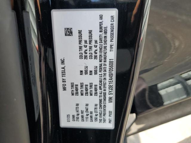 2025 TESLA MODEL 3 - 5YJ3E1EA4SF056081