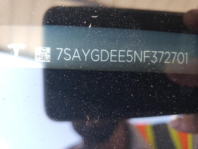 2022 TESLA MODEL Y 7SAYGDEE5NF372701