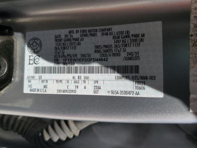 2016 FORD F150 SUPER 1FTEW1EP2GFD44842